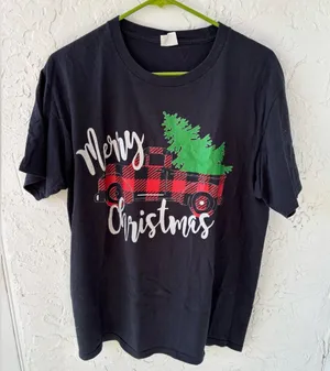Merry Christmas Tee Black Size L thumbnail 1