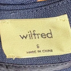 Wilfred Aritzia écoulement Navy Blue V-Neck Tie Back Wide Leg Jumpsuit thumbnail 7