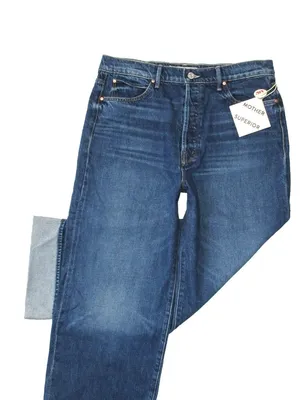 NWT Mother LIL Spitfire Nerdy Cuff in Did You Bring Me Anything? Slouchy Jean 28 thumbnail 7