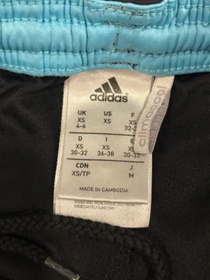 Adidas Vintage Black Athletic Shorts with Light Blue Trim thumbnail 4