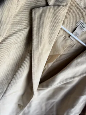 L.L. Bean Women's Light Cream Corduroy Blazer 14Petite Vtg thumbnail 2