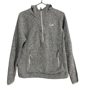 The North Face Women's Gray Hooded Pull Over Sweater Sz M Outdoors Sporty thumbnail 1