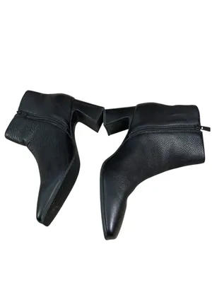 NYDJ Black Square Toe Block Heel Ankle Booties thumbnail 3