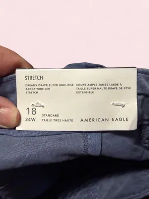 American Eagle Outfitters Wide-Leg Cargo Pants in Slate Blue thumbnail 4