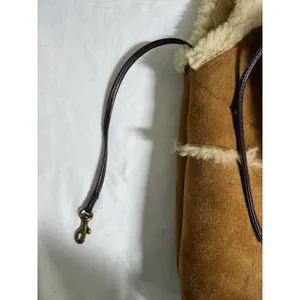 UGG Australia Chestnut Suede Shearling Trim Crossbody Hobo Bag Brown Leather thumbnail 7