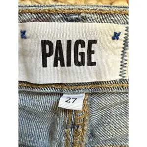 Mini‎ Denim Shorts Womens 27 Blue Floral Patch Pocket Low Rise Stretch Y2K Paige thumbnail 7