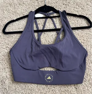 Adidas Stella McCartney Bra Purple Strappy‎ Cutout Sports Bra IW6374 Small thumbnail 1