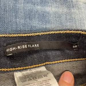 Banana Republic High Rise Flare Jeans Womens 28 Dark Wash Blue Denim Stretch thumbnail 8