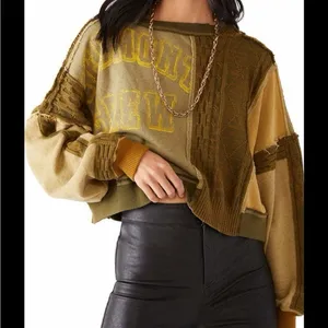 Free People Stateside Vintage Oversized Pullover in Vermont Green M thumbnail 8