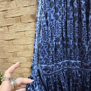 Free People Mid Summers Day Tunic Dress Side Tie Bluebell Blue Combo Size M thumbnail 3