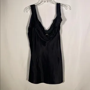 Meshki Womens Black Satin Mini Dress One Sleeve Medium thumbnail 5