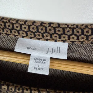J Jill Ponte Knit Geometric Top‎ Size LP Brown Minimalist Stretch Office Comfy thumbnail 6