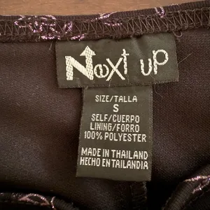 Vintage 90s Next Up Black Purple Glitter Flower Hi Lo Dress S thumbnail 8