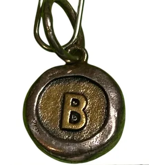 Waxing Poetic Camp Charm Initial B Pendant Mixed Metal‎ Sterling Silver Brass thumbnail 1