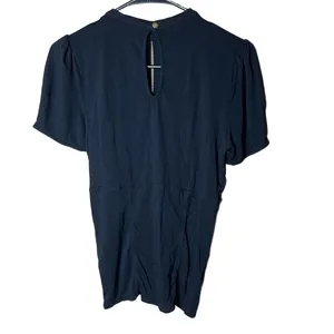 Free People Black Keyhole Neckline Short Sleeve Womens Top‎ Size M thumbnail 4