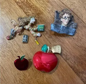 Teacher Brooch Pin Collection Red thumbnail 1