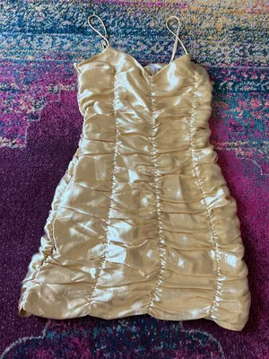 Gold Dress Rouched thumbnail 1