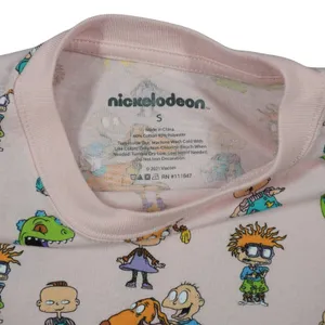 Nickelodeon Rugrats All Over Print T-Shirt Pink‎ Reptar Tommy Chuckie Y2K 90s thumbnail 3