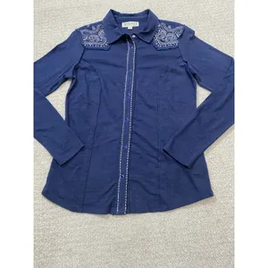 Idyllwind Navy Embellished Top size XS Cowgirl core rodeo style edgy western thumbnail 15