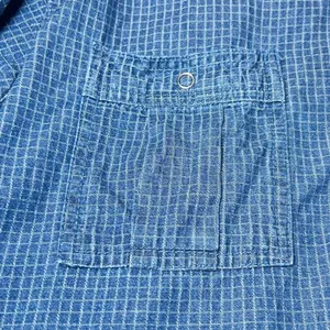 Vintage Womens Size 22/24W Denim Blue Plaid Zipper Front Shirt‎ Jacket 90s Boho thumbnail 13