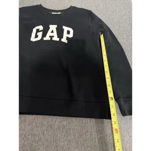GAP Women's Black Logo Crewneck Cropped Sweatshirt Sz S thumbnail 4