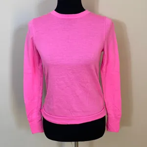 J.Crew Womens Bright Pink Wool Crewneck Long Sleeve pull over Sweater thumbnail 2