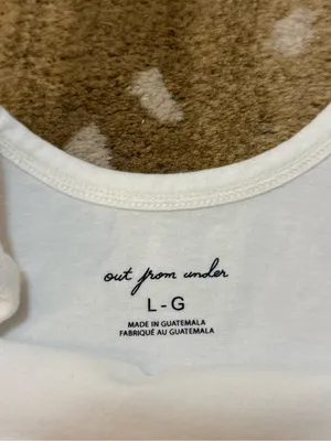 Out From Under Urban Outfitters White Cropped Cami Tank Top Size L NWT thumbnail 3