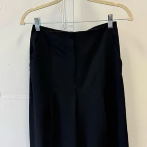 NWT OAK + FORT Women’s Wide Leg Contemporary Minimalist Trouser Pants Black Sz 2 thumbnail 3