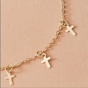 3/$30 💛 Mini Cross Anklet Gold thumbnail 4