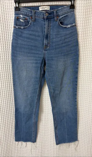 Abercrombie & Fitch Curve Love The Ankle Straight Ultra High Rise 27/4 thumbnail 1