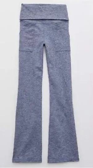 Aerie Offline Hugger Pants Size XS Foldover High Waist Flare Leg Yoga Loungewear thumbnail 1