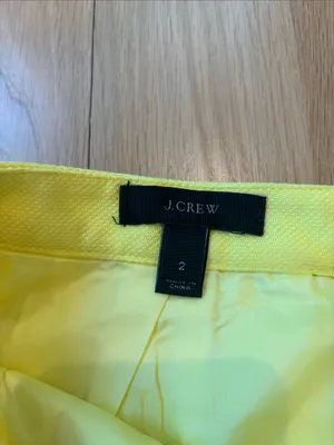 J. Crew Miniskirt Lemon Yellow Eyelet Lace Size 2 thumbnail 4