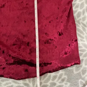 Garage Red Velvet Short Sleeve Tee size XS Modern‎ Crop Boxy Vamp Jewel Tone Top thumbnail 5