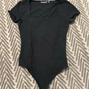 Abercrombie & Fitch Black Scoop Neck Bodysuit - Soft A&F Collection thumbnail 1