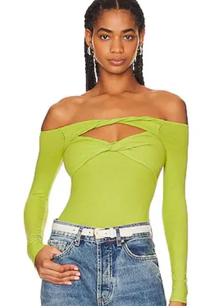 Lovers + Friends Daphne Bodysuit in Yellow Green thumbnail 1