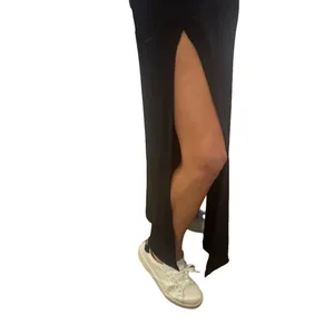 Black maxi dress with short sleeves. thumbnail 4