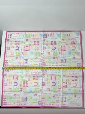 Givenchy 4G Logo Multicolor Pastel Vintage Cotton Handkerchief Bandana Scarf thumbnail 6