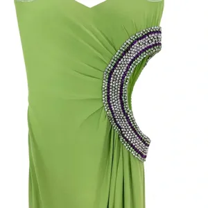 NWT Jasz Dress Strapless Gown Open Side with Rhinestones Bright Green Size 00 thumbnail 8