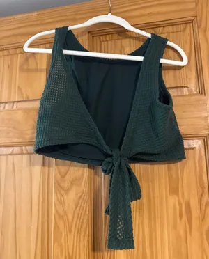 Tie in back top Green thumbnail 2