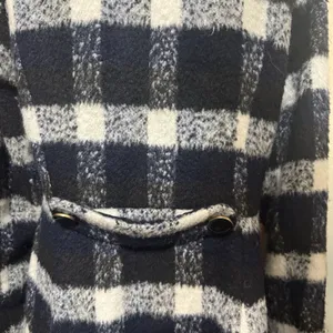 Modcloth Coat Black White Checked Ladylike Lately Wool-Blend Dress Sz L thumbnail 7