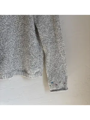 Christopher & Banks Vintage Grey Embroidered Penguin Snowflake Sweater Large thumbnail 2