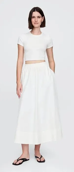 GAP White Maxi Skirt with pockets thumbnail 1