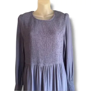 ZESICA long sleeve smocked tiered midi dress size Large thumbnail 3