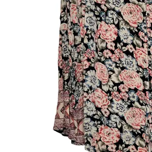 Billabong Button‎ Up Blouse Size Small Multi Color Floral Rayon Womens LS thumbnail 5