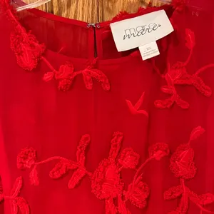Anthropologie Mare‎ Mare Amal Puff Sleeve Textured Floral Mini Dress Red Size XS thumbnail 14