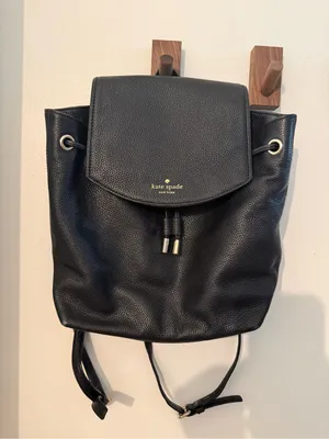 kate spade Mulberry Street Breezy Black Pebbled Leather Backpack with Flap thumbnail 2