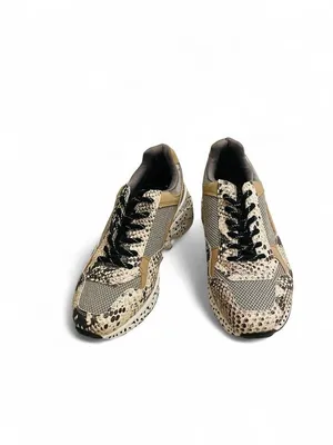 Steve Madden Bena Platform Wedge Sneakers Natural Snake Animal Women’s 8 thumbnail 2