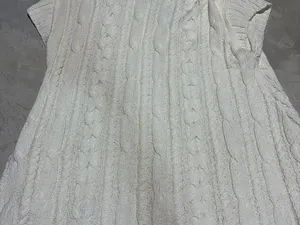 Free people Cream Cable Knit Button-Front tunic sweater dress large thumbnail 6