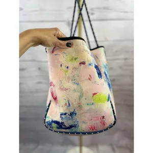 Parker & Hyde Jenn Watercolor Thatcher Tote Bag with Matching Pouch Neoprene thumbnail 5