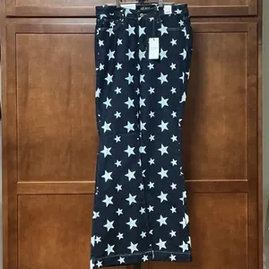 Judy Blue Star Print Flare Jeans Womens 9/29 High Waist Dark Blue JB88662 NWT thumbnail 2